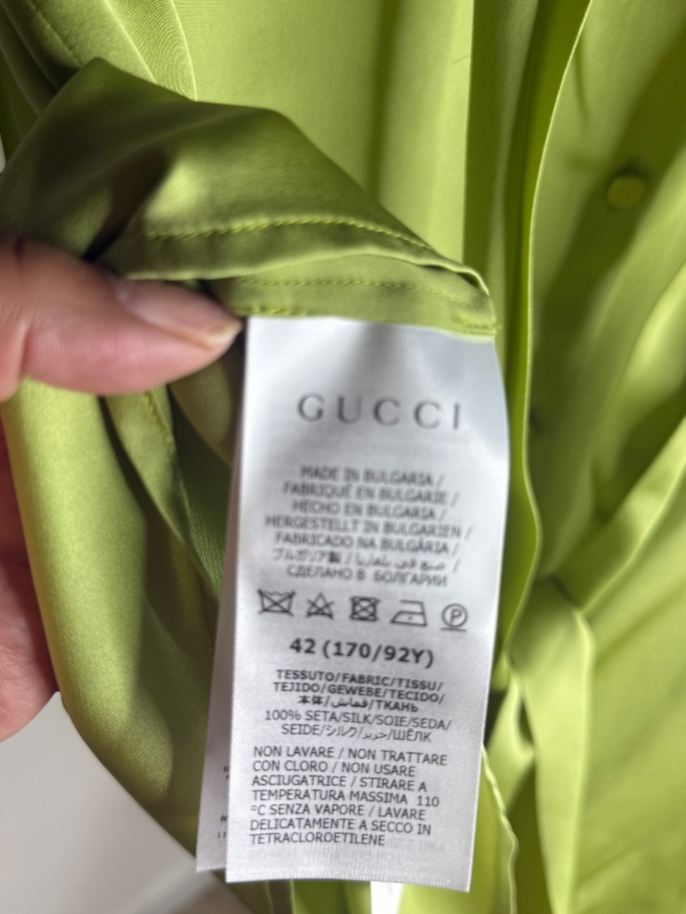 Gucci Employee Uniform Silk Blouse NWT Rare Archive Piece Size 42 - Picture 9 of 10